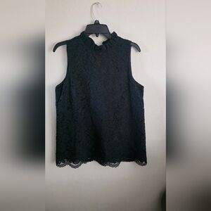 Anne Klein Black Lace Sleeveless Blouse